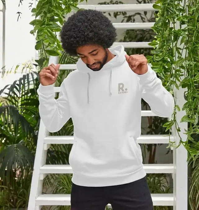 R Kind Men's Organic Cotton Hoodie | White