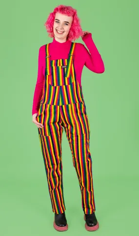 Rainbow Stripe Twill Dungarees