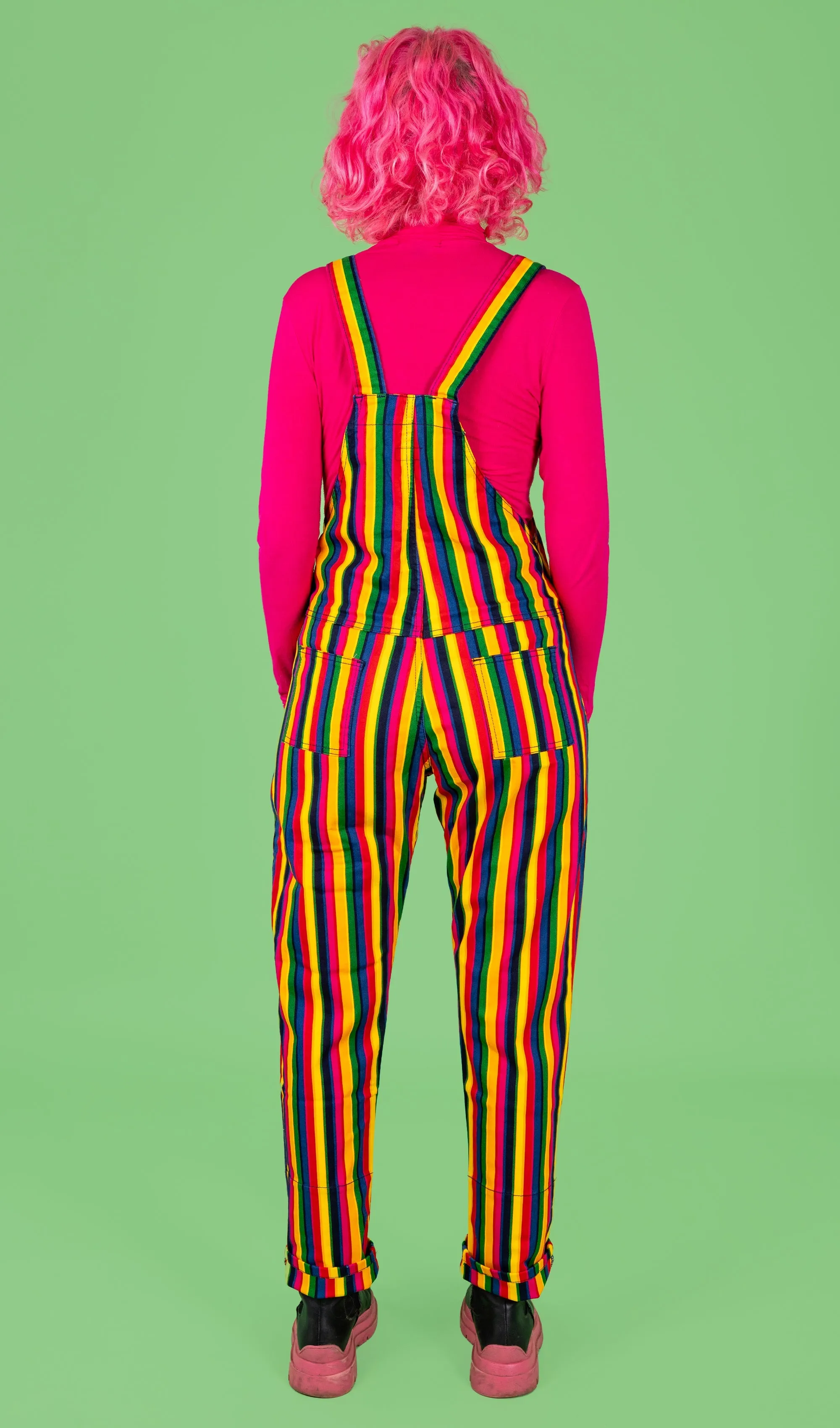 Rainbow Stripe Twill Dungarees