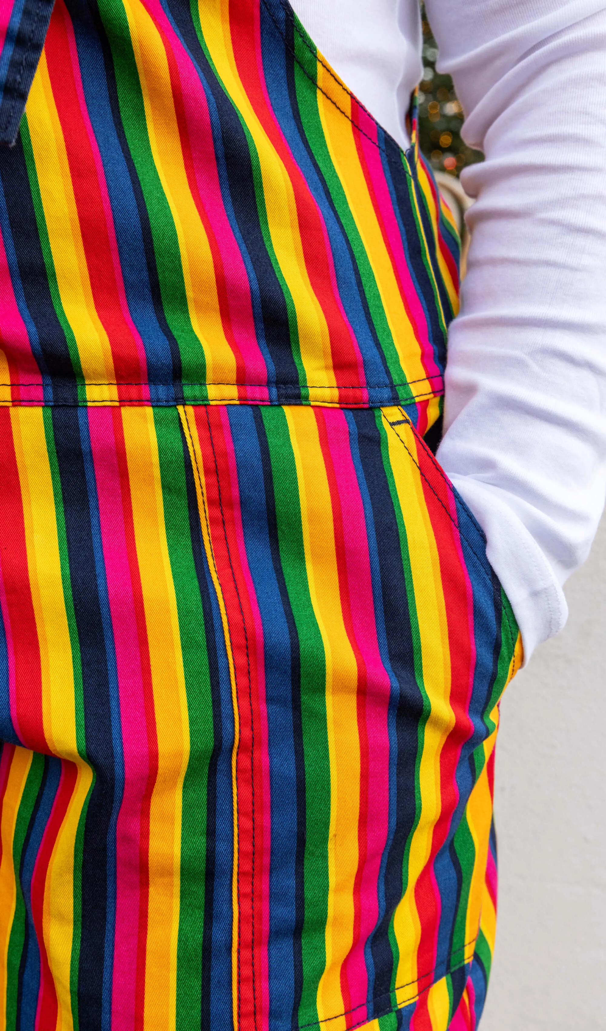 Rainbow Stripe Twill Dungarees