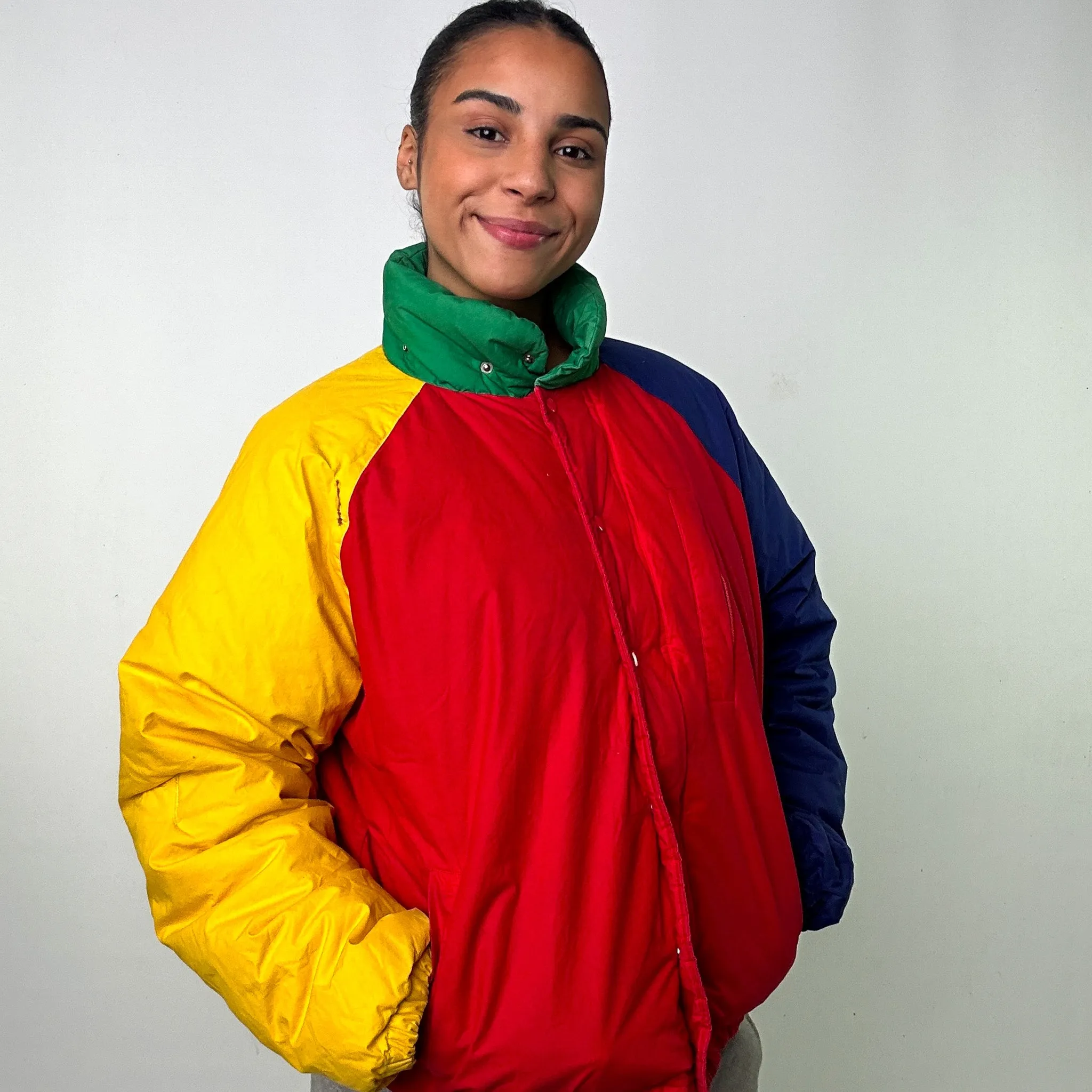 RED 90S POLO RALPH LAUREN PUFFER JACKET COAT (