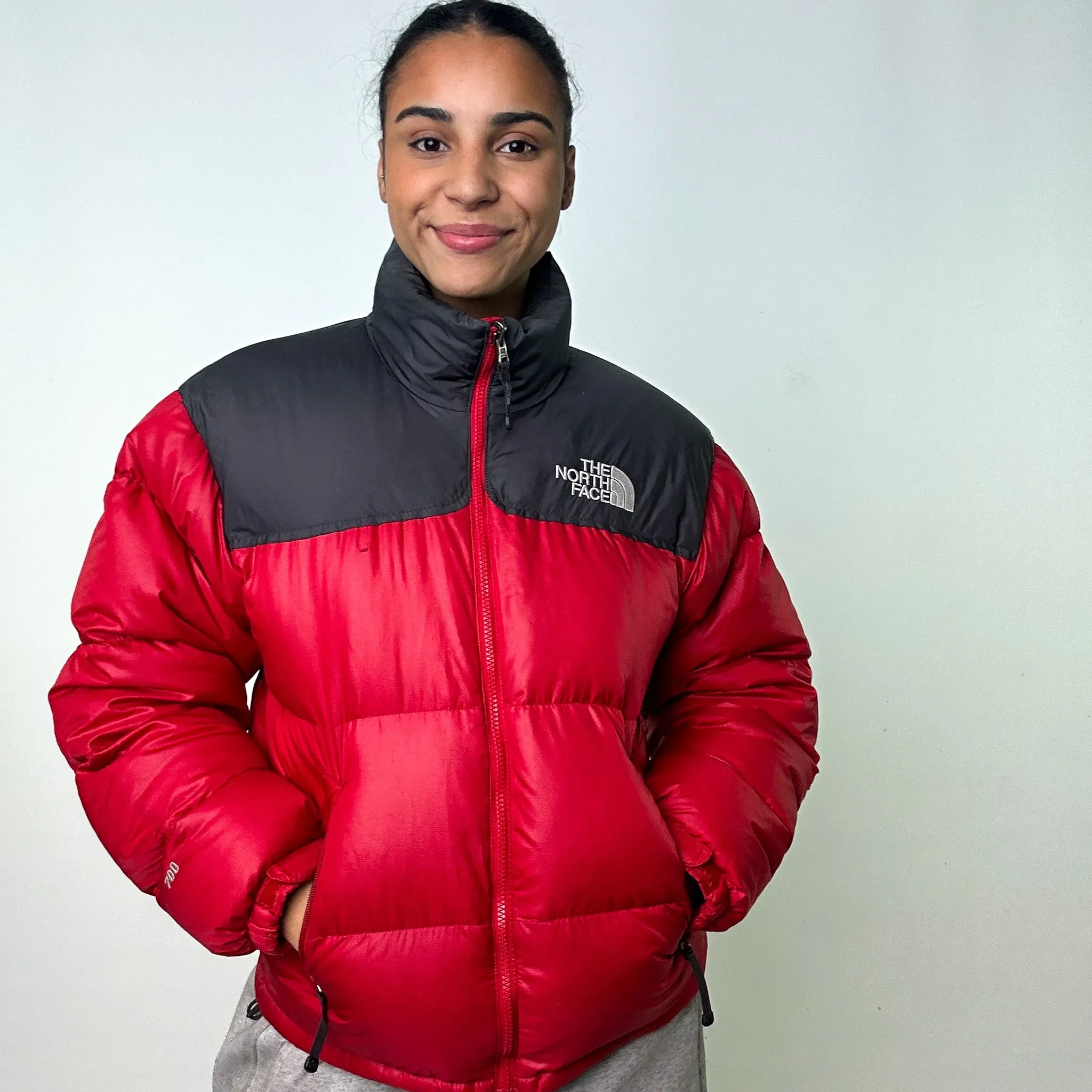 Red 90s The North Face 700 Series Nuptse Puffer Jacket Coat (S)