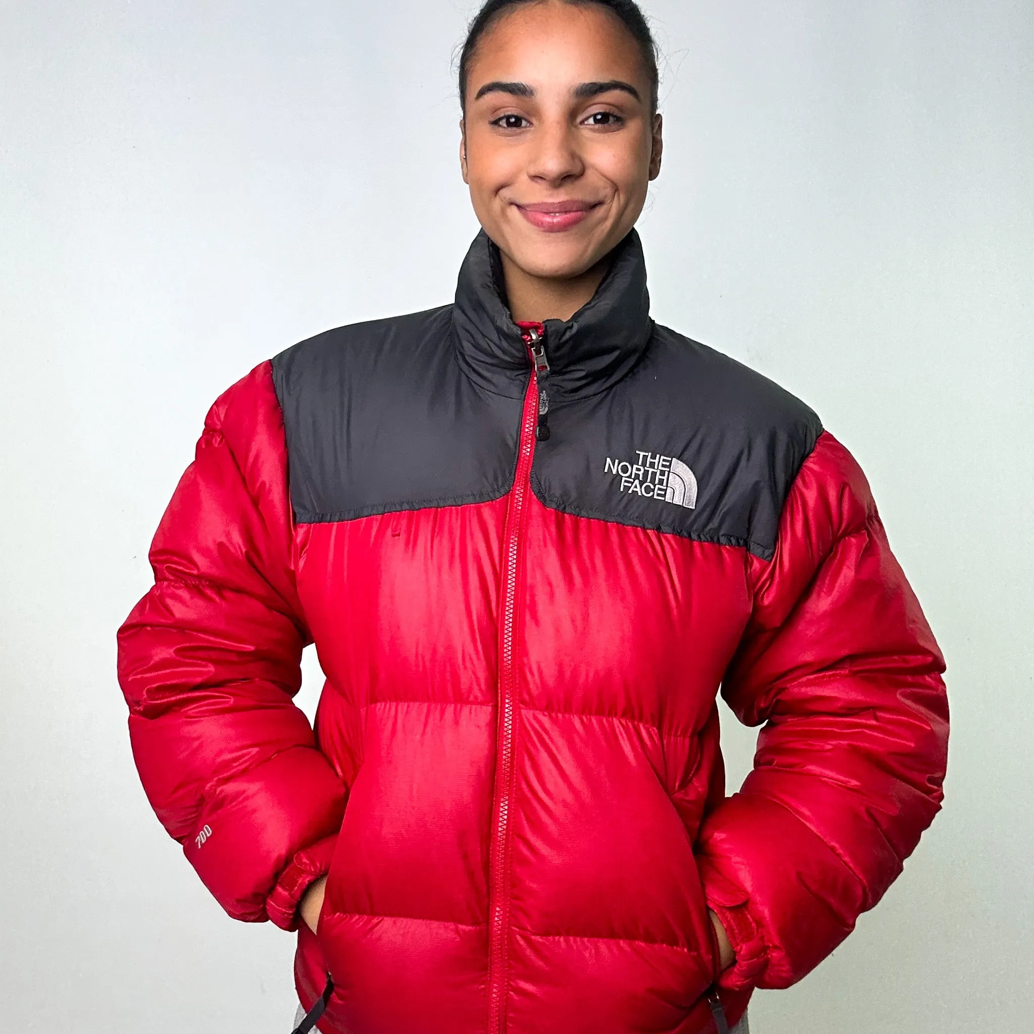 Red 90s The North Face 700 Series Nuptse Puffer Jacket Coat (S)