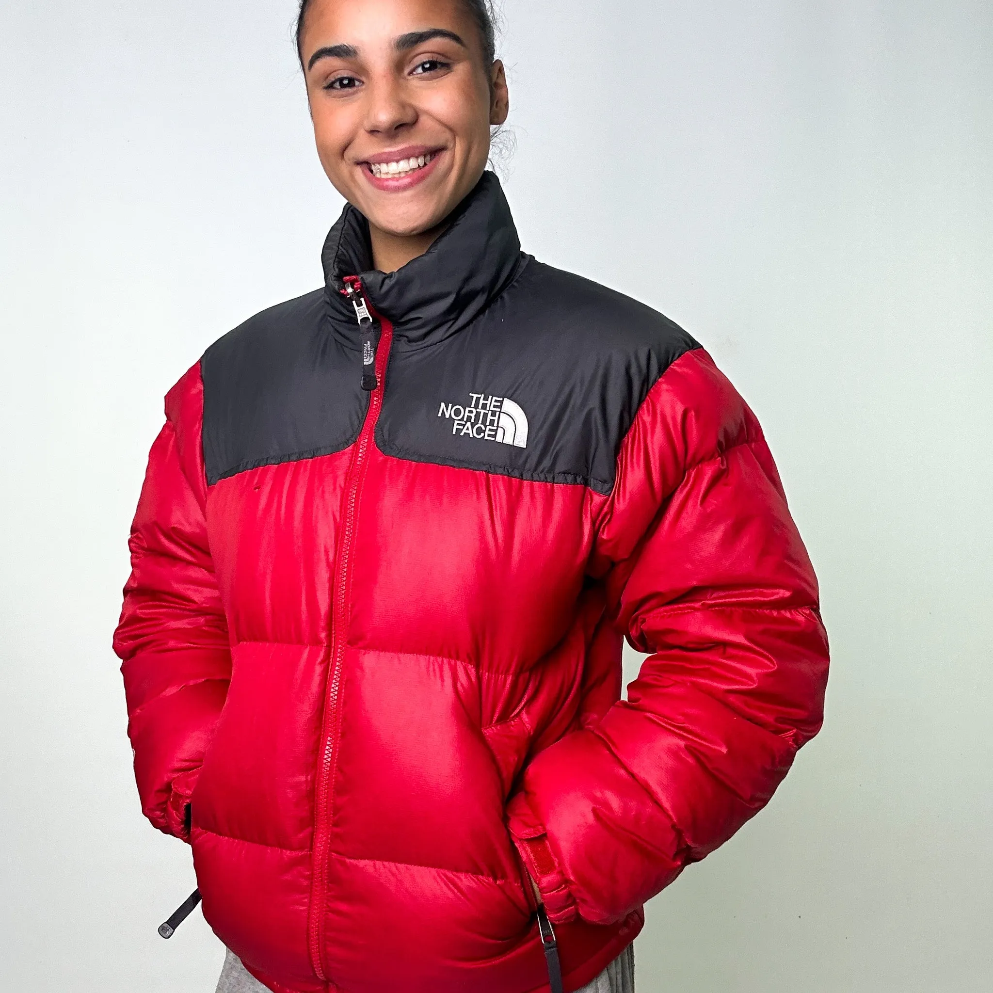 Red 90s The North Face 700 Series Nuptse Puffer Jacket Coat (S)