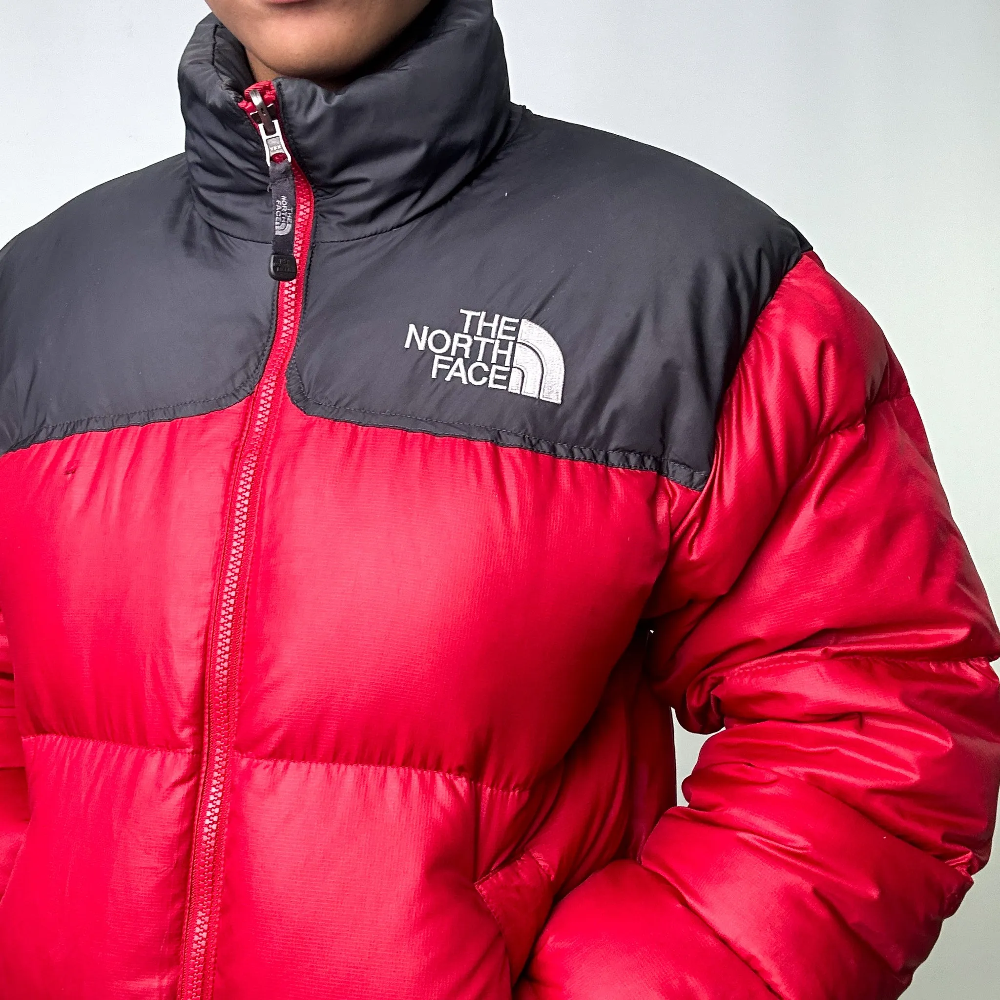 Red 90s The North Face 700 Series Nuptse Puffer Jacket Coat (S)