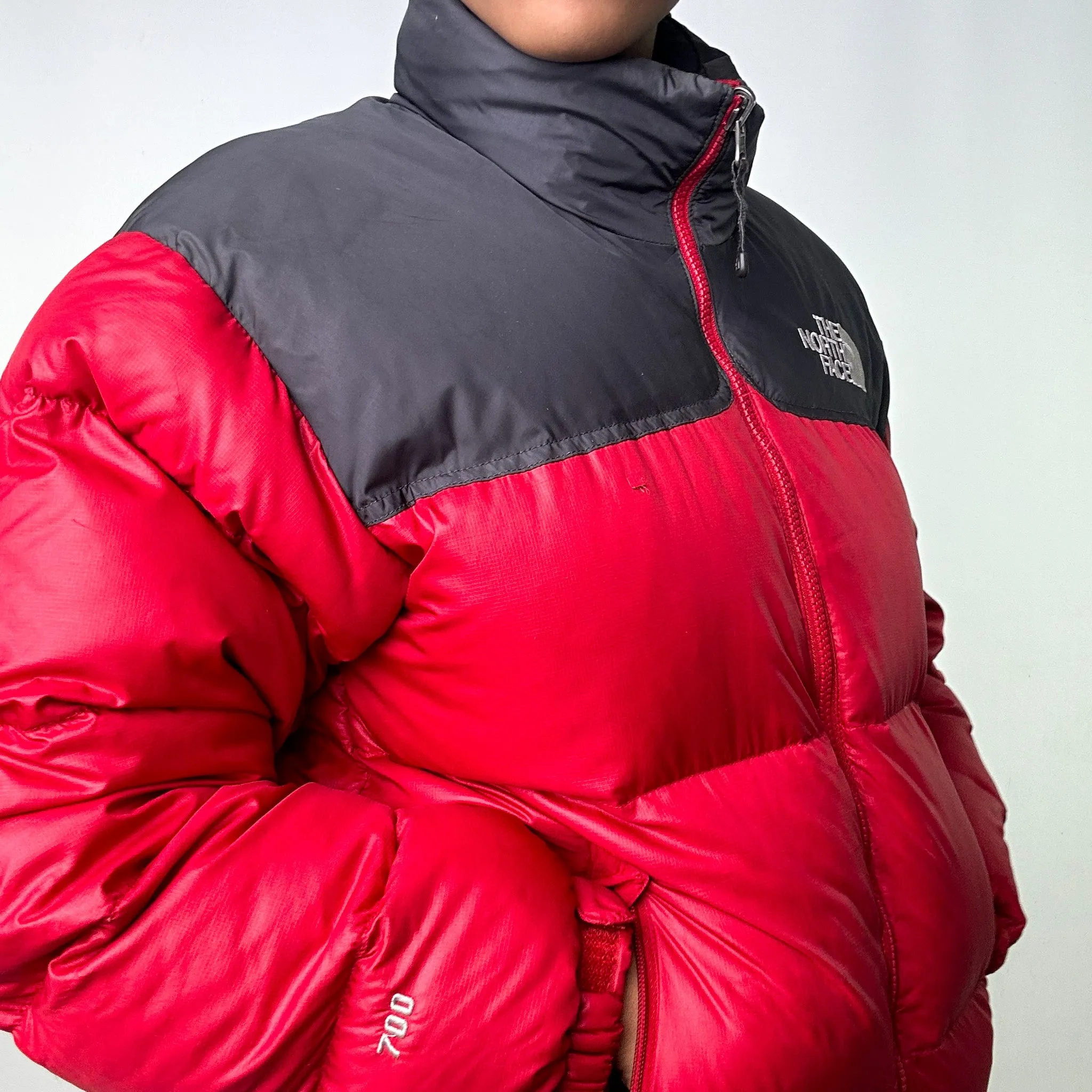 Red 90s The North Face 700 Series Nuptse Puffer Jacket Coat (S)