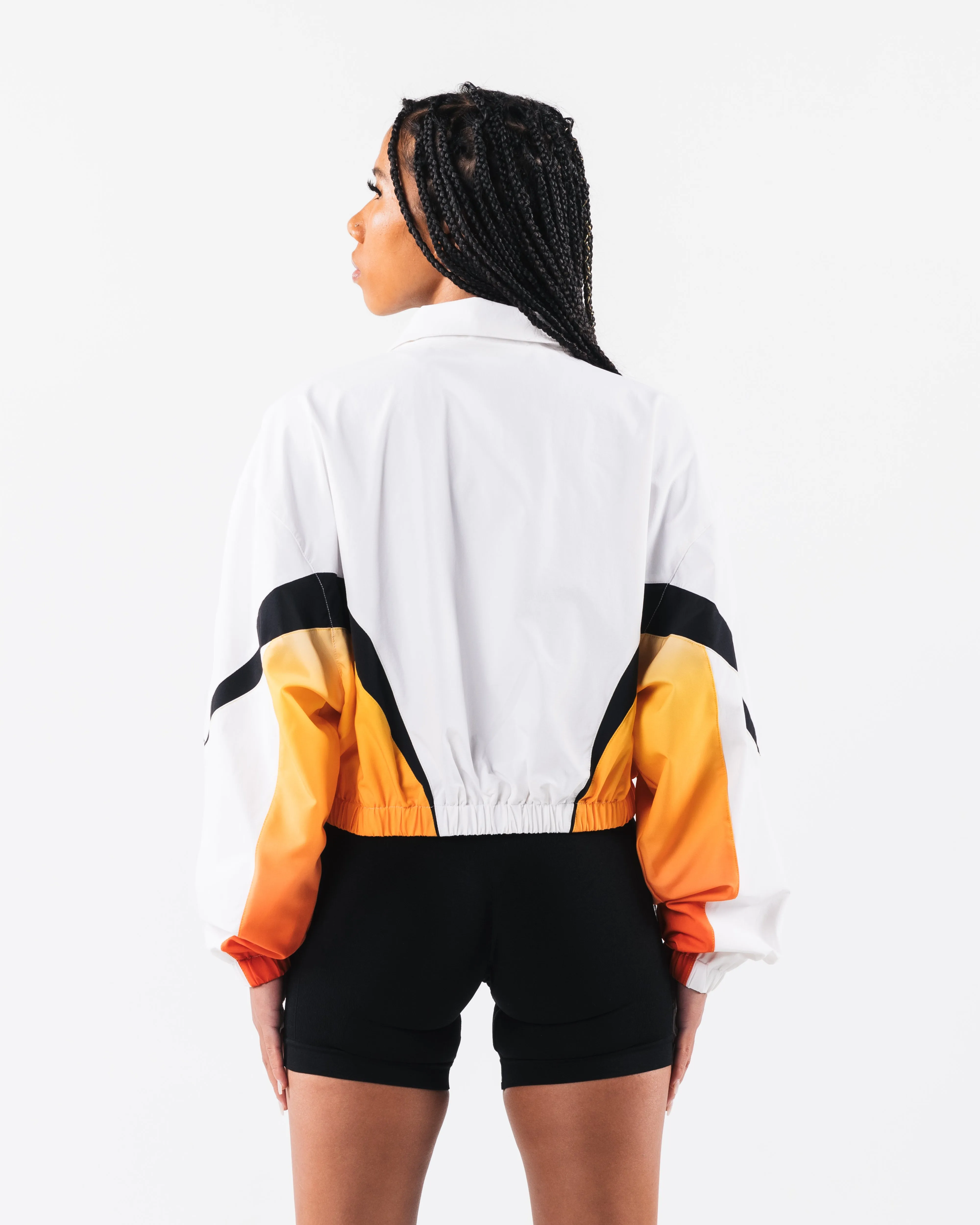 Retro Crop Jacket - White / Aura Gradient