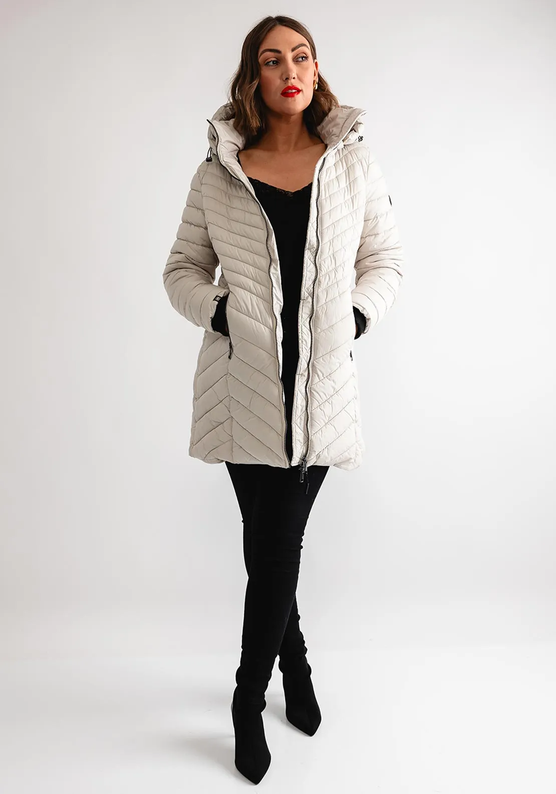 Rino & Pelle Sel Padded Long Coat, Cream