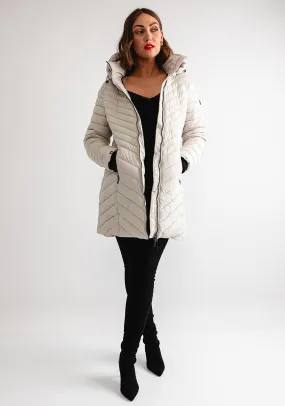 Rino & Pelle Sel Padded Long Coat, Cream