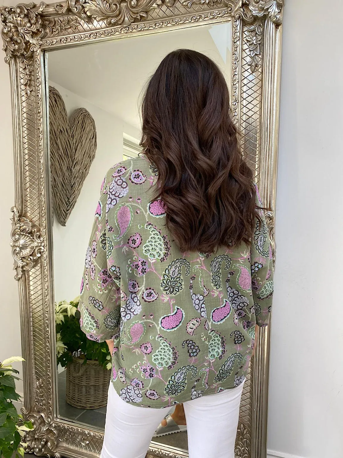 Round Neck Paisley Top Mimi