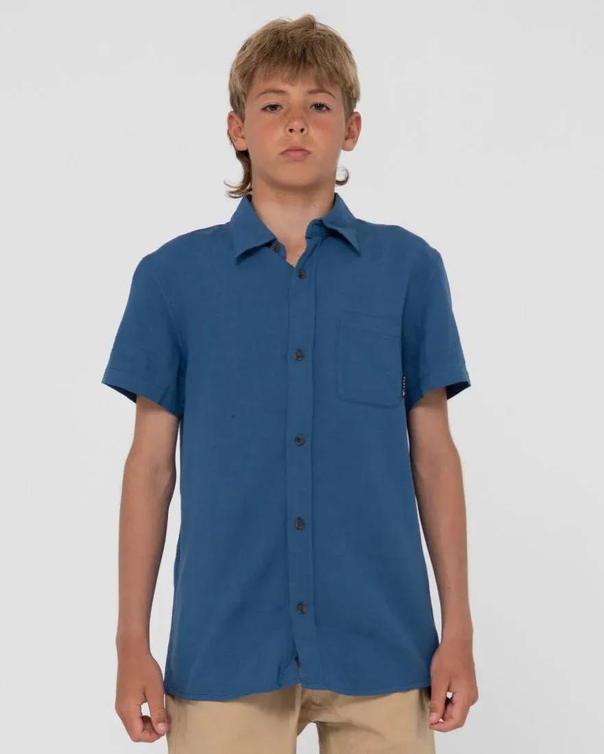 Rusty Overtone Boys Short Sleeve Shirt - BYD