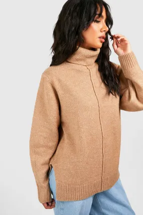 Seam Detail Turtleneck Sweater