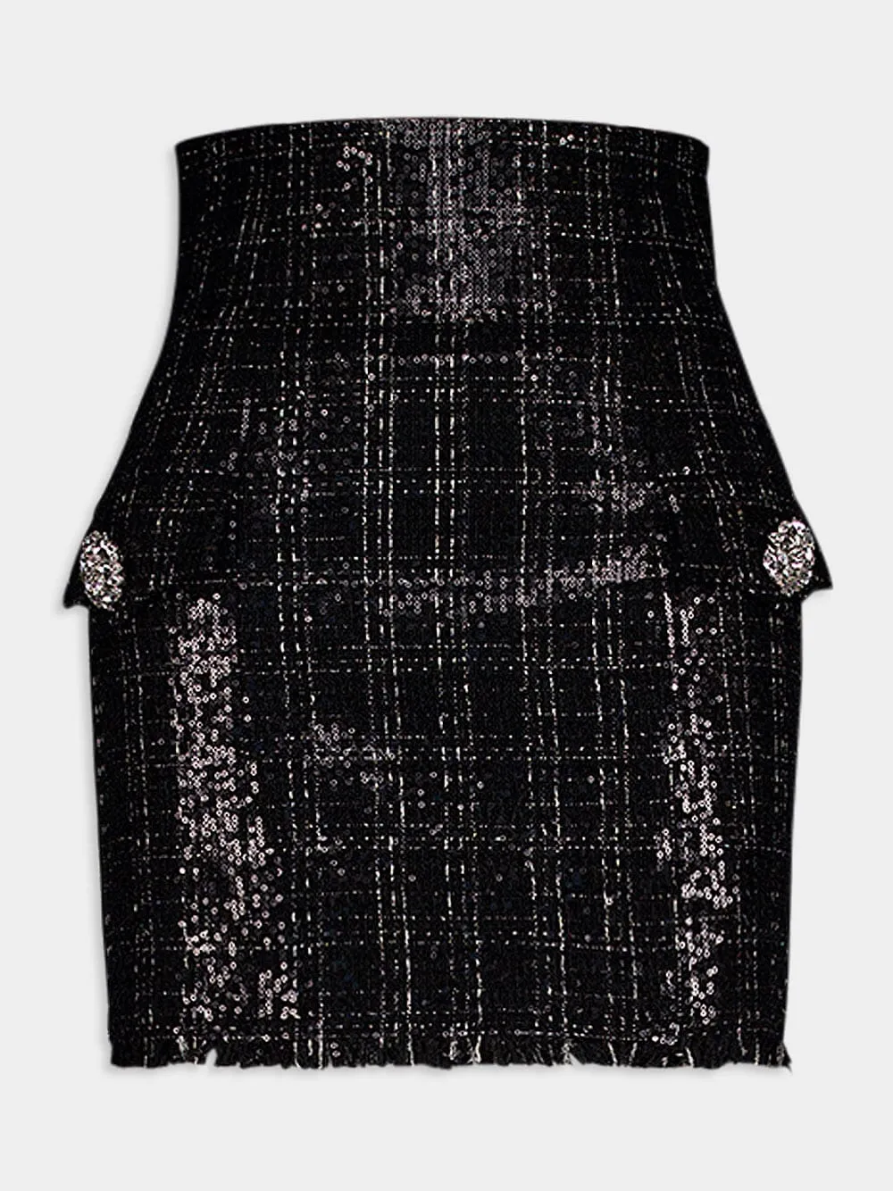 Sequined Tweed Mini Skirt