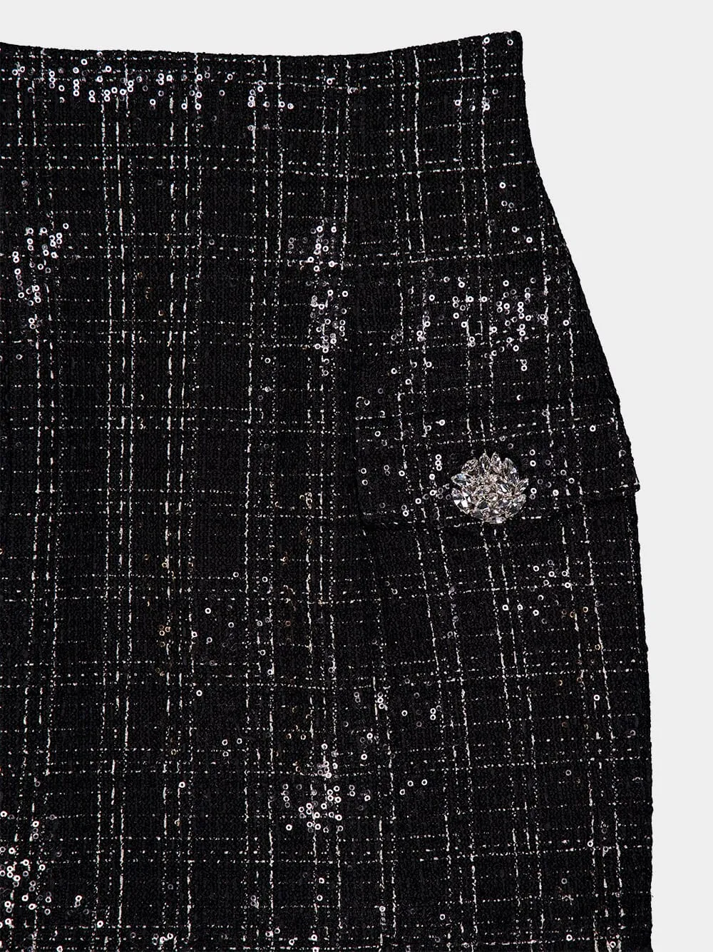 Sequined Tweed Mini Skirt