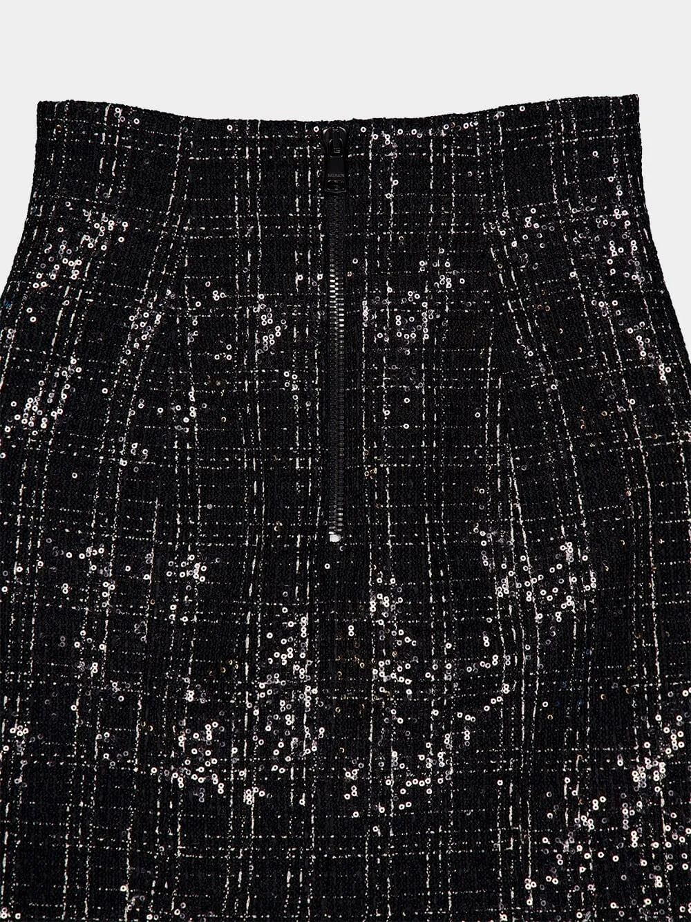 Sequined Tweed Mini Skirt