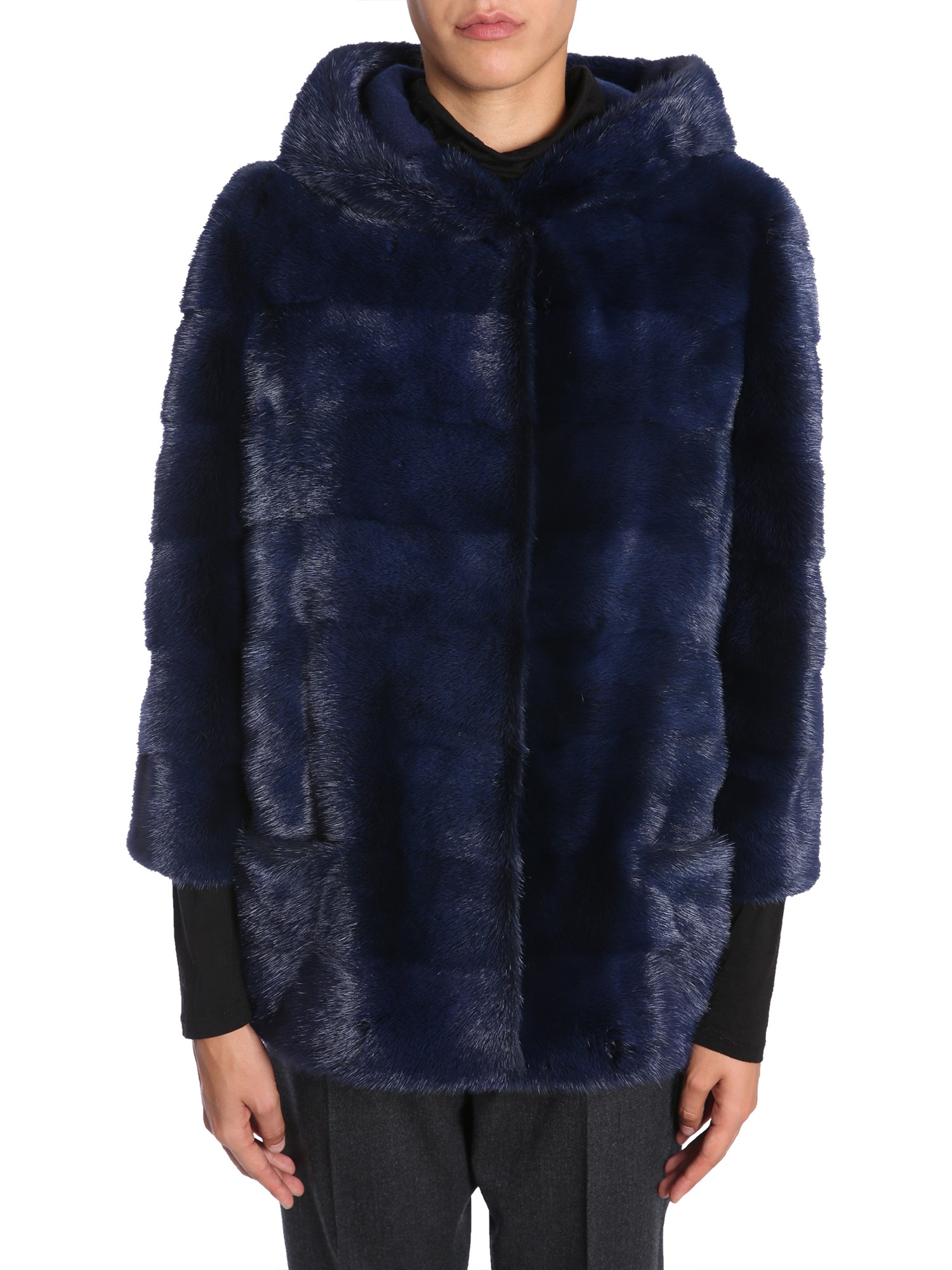 SIMONETTA RAVIZZA    HOODED MINK FUR JACKET