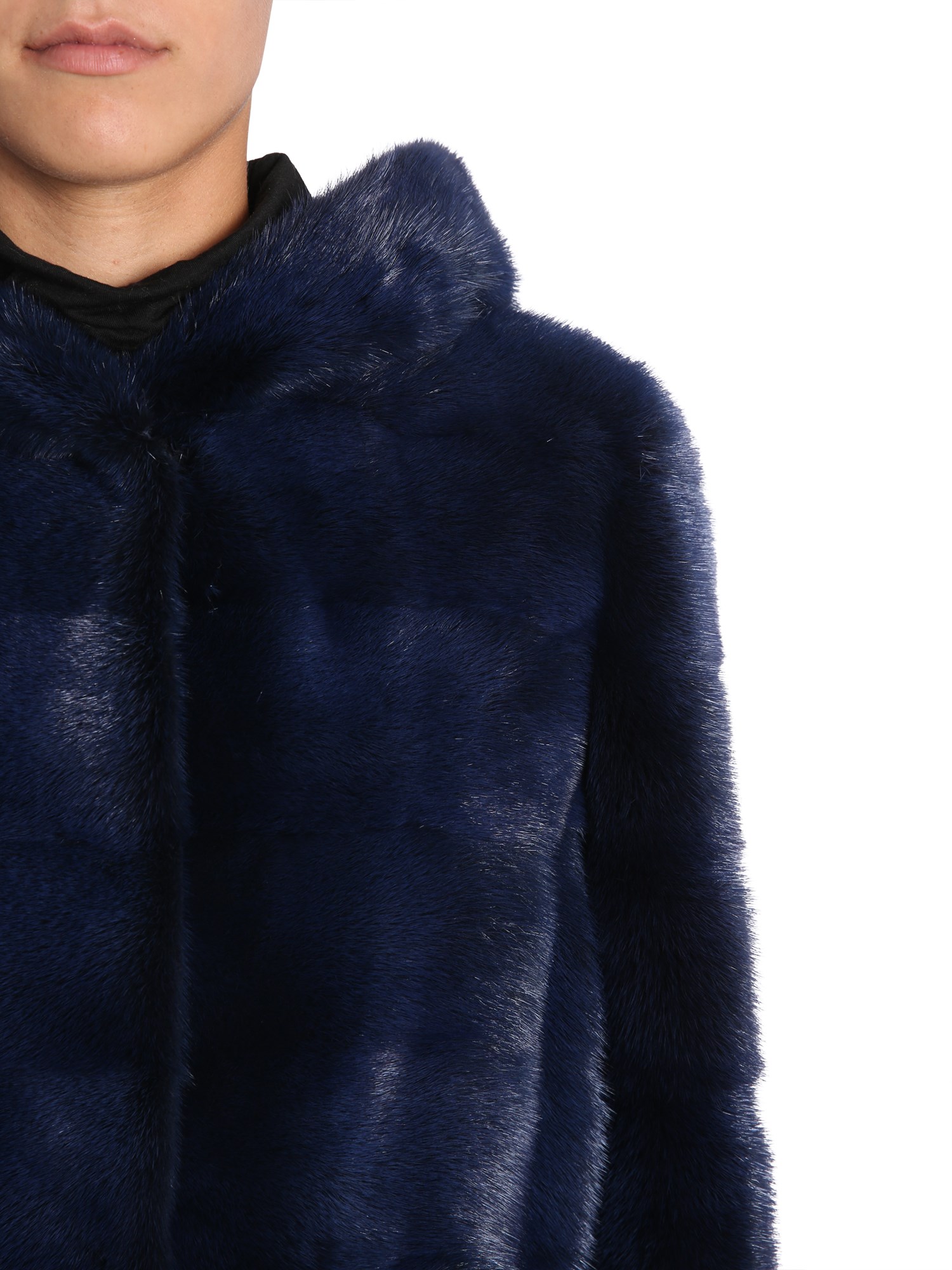 SIMONETTA RAVIZZA    HOODED MINK FUR JACKET