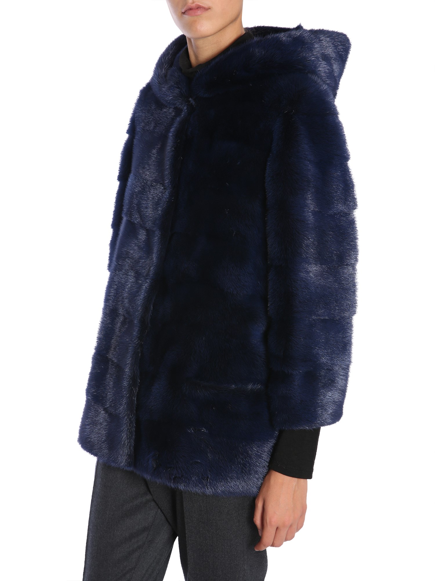 SIMONETTA RAVIZZA    HOODED MINK FUR JACKET