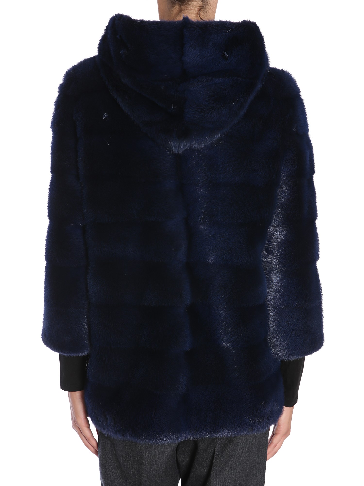 SIMONETTA RAVIZZA    HOODED MINK FUR JACKET