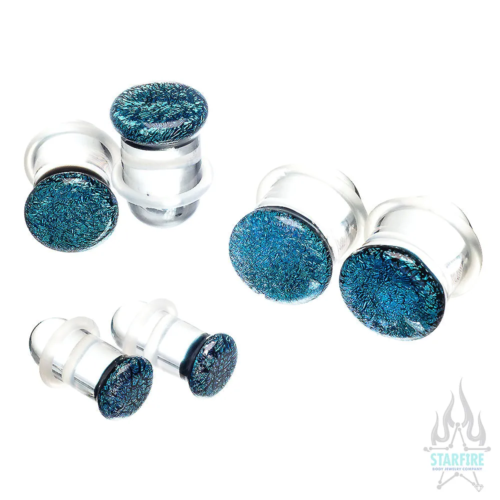 Single-Flared Glass Dichro Plugs - Solid Colors