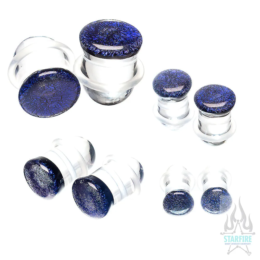 Single-Flared Glass Dichro Plugs - Solid Colors