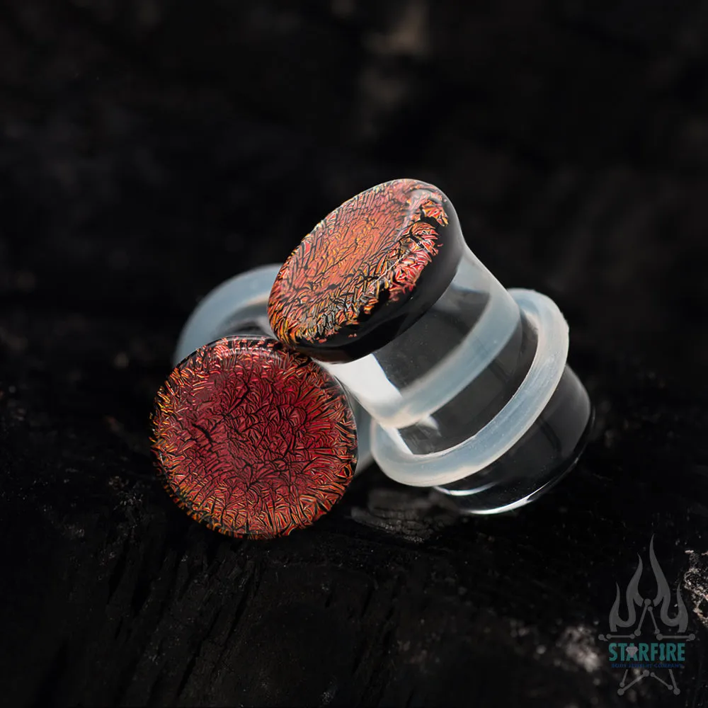 Single-Flared Glass Dichro Plugs - Solid Colors