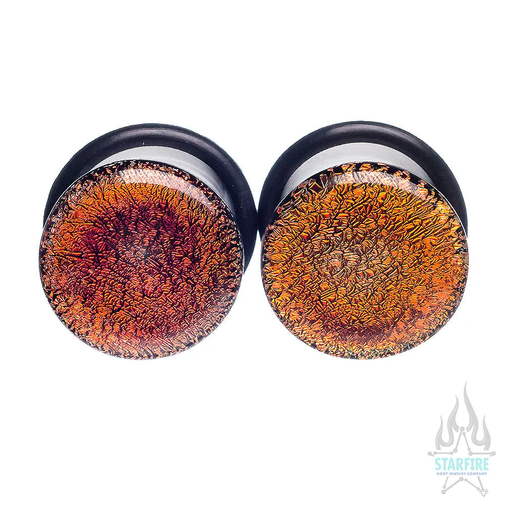 Single-Flared Glass Dichro Plugs - Solid Colors