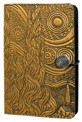 Small Leather Journal -  Van Gogh Sky in Marigold