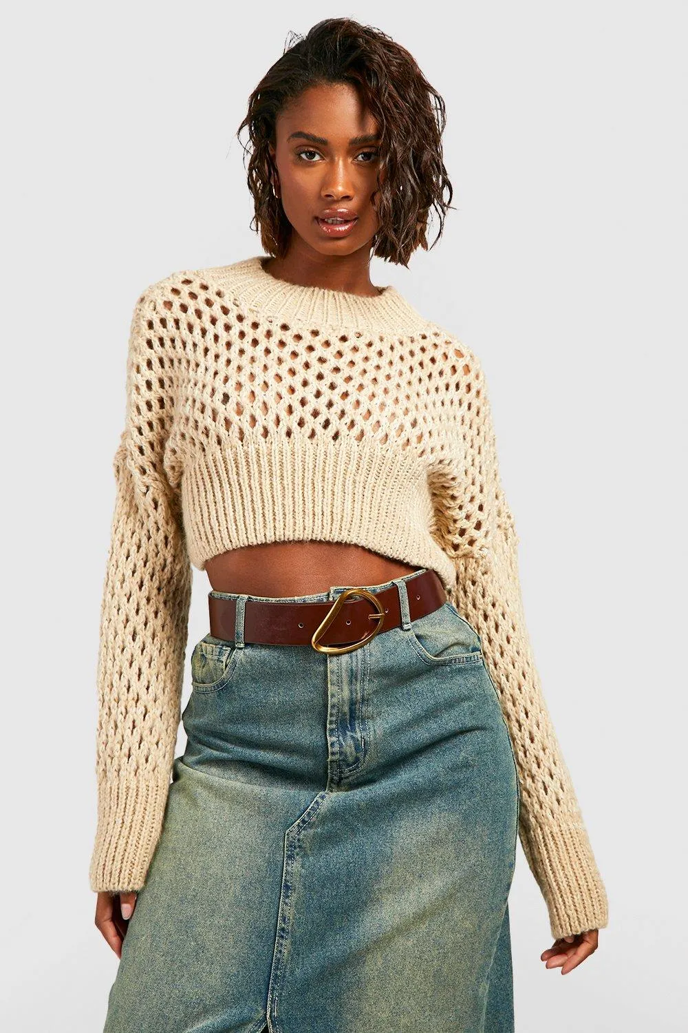 Soft Knit Crochet Crop Sweater