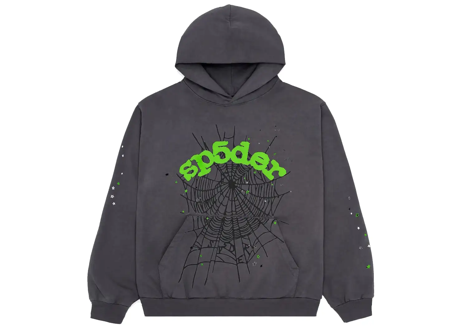 Sp5der Wait Web Hoodie Slate Grey