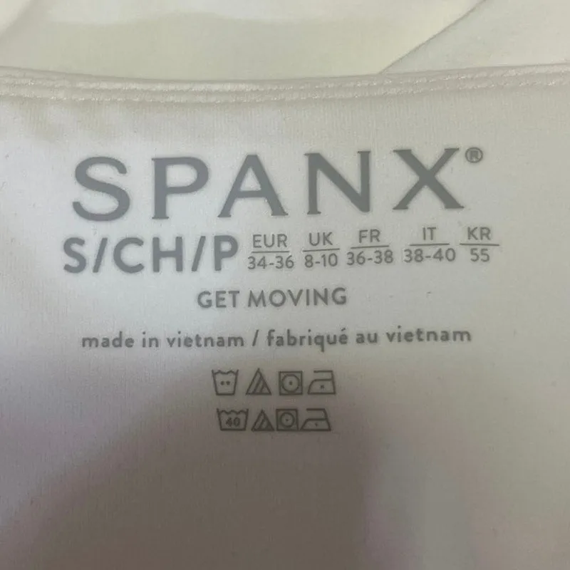 Spanx Get Moving White Tennis Workout Compression A-line Skirt Skort Size S