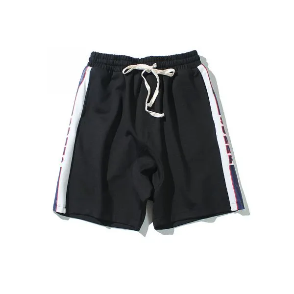 Sports retro boxing shorts with drawstring belt and side marking