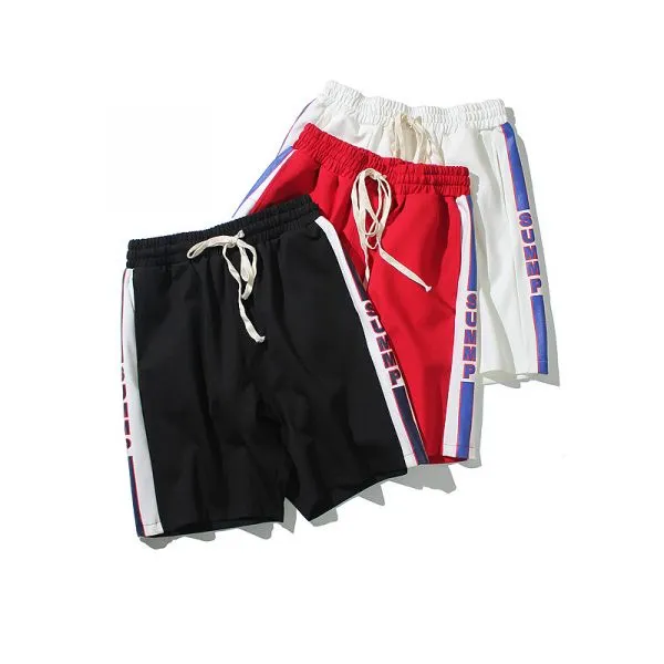 Sports retro boxing shorts with drawstring belt and side marking