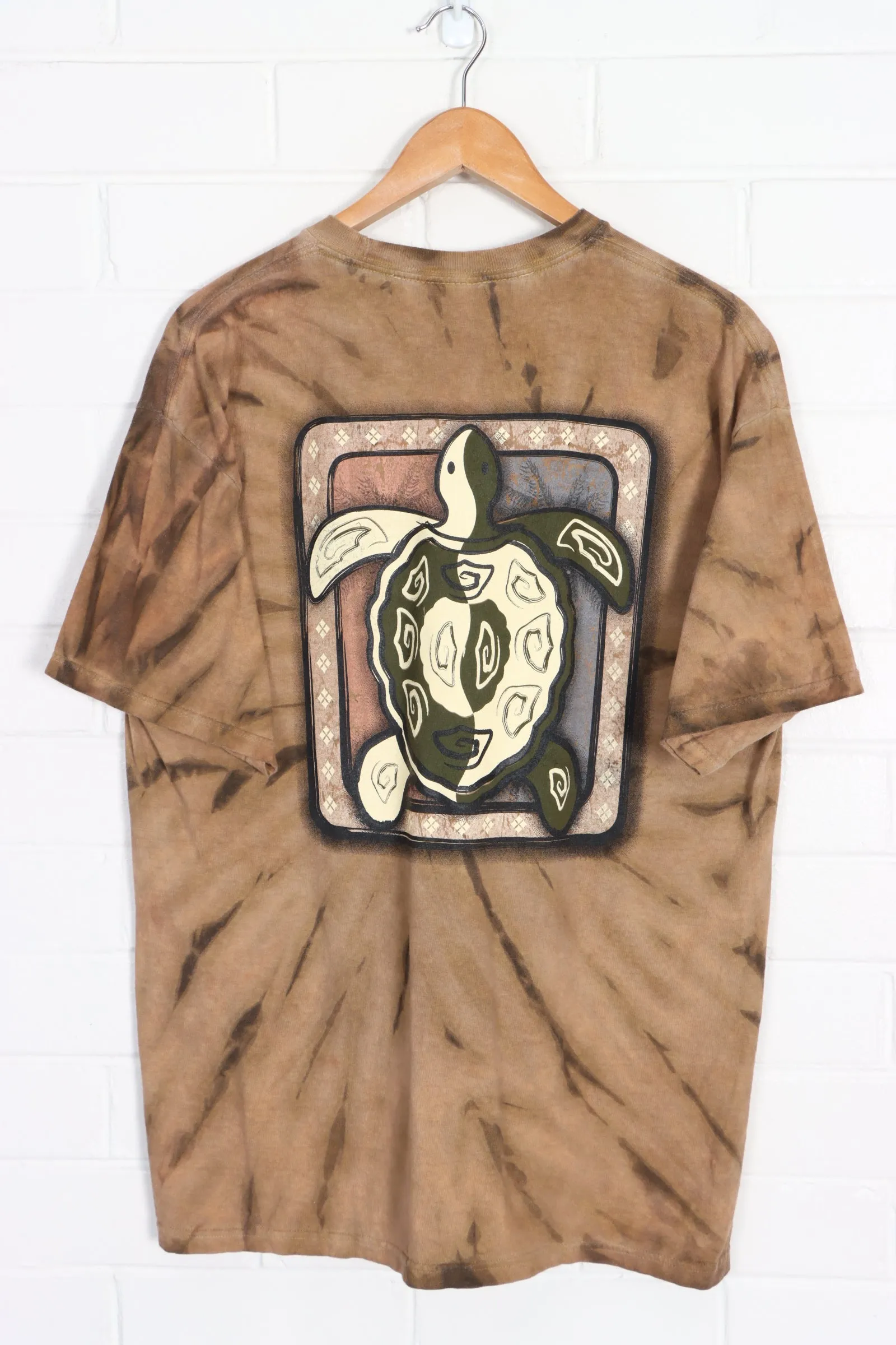 St Maarten Turtle Front Back Tie Dye T-Shirt (L)