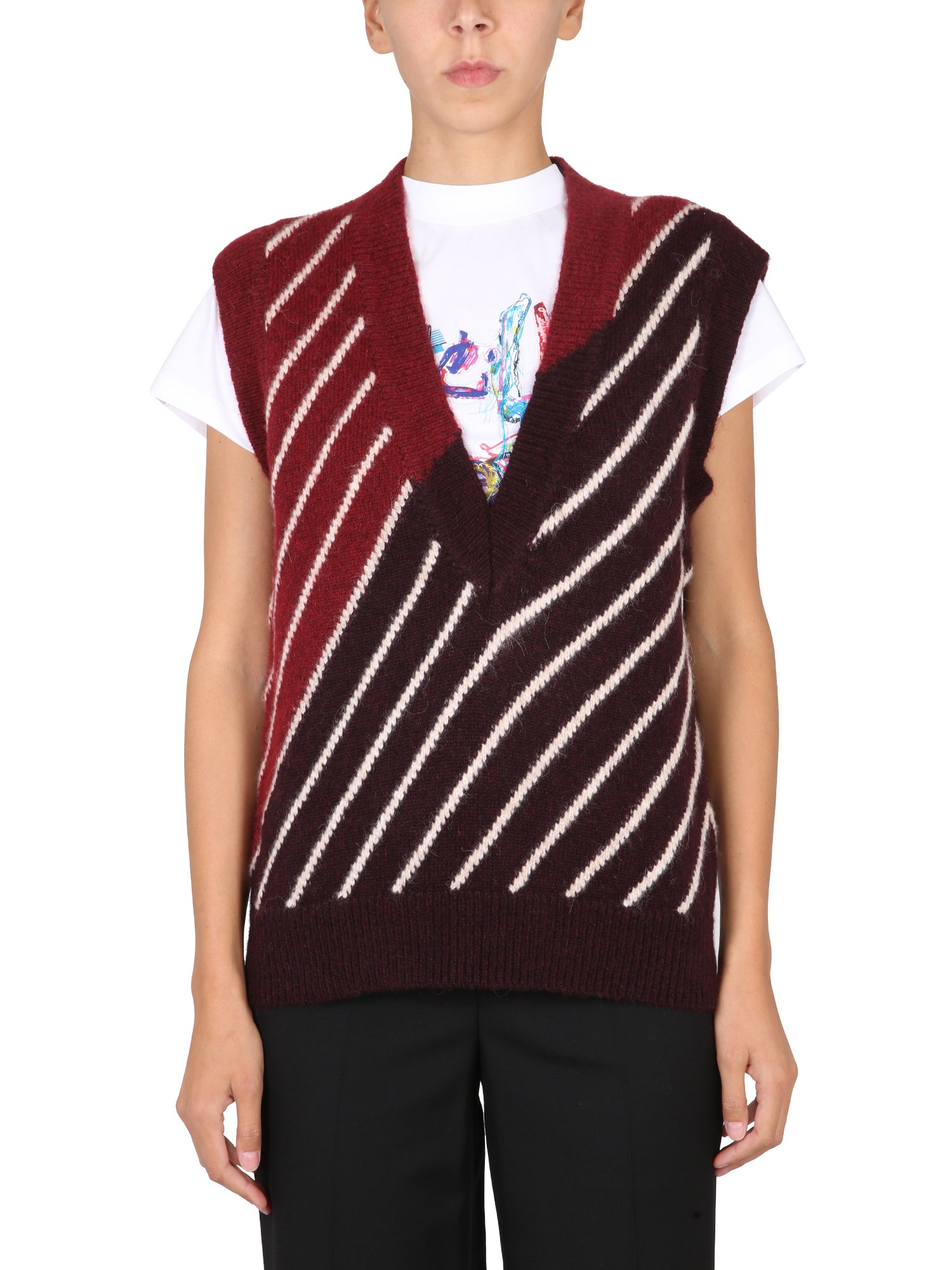 STELLA McCARTNEY    STRIPED KNIT VEST