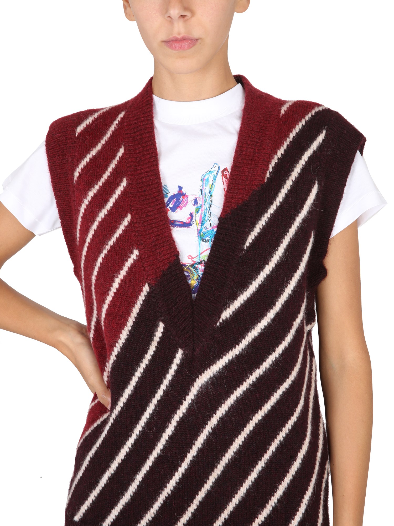 STELLA McCARTNEY    STRIPED KNIT VEST