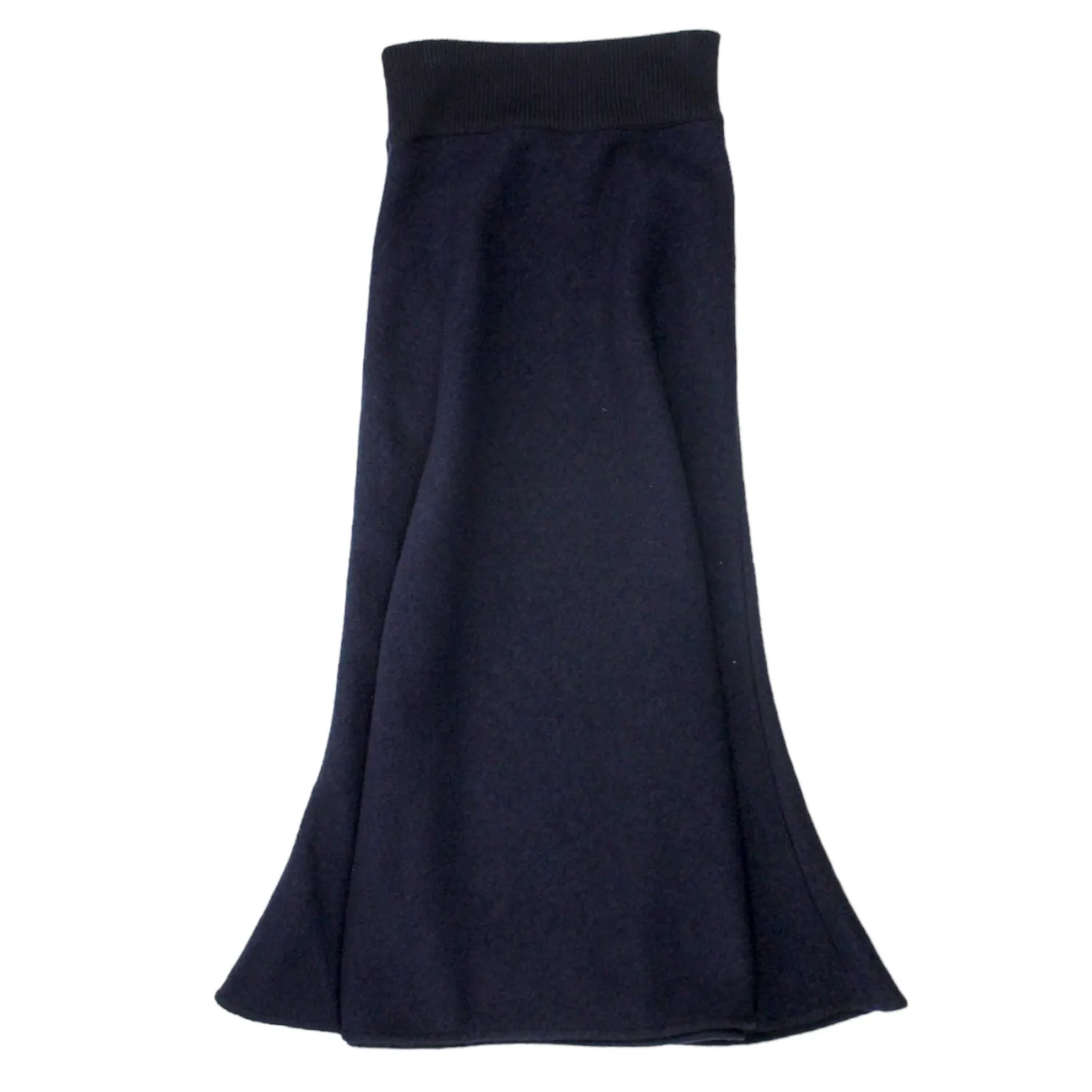 Studio Nicholson Navy Textured Wool Maxi Skirt