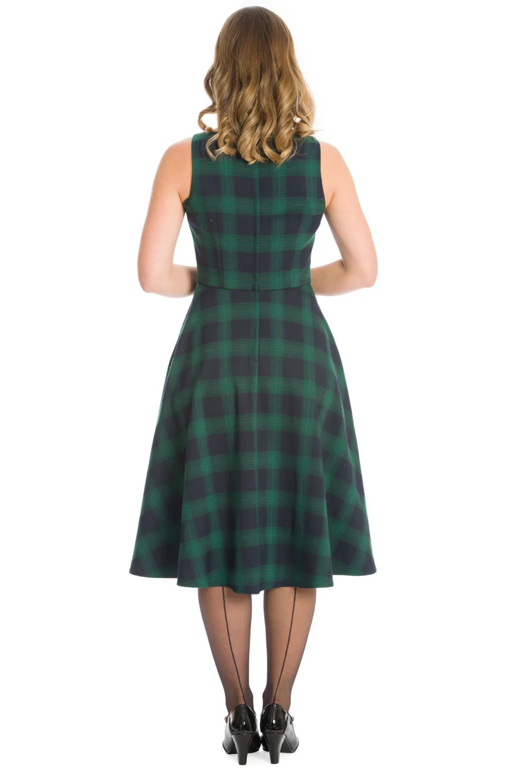 SWEET CHECK FIT AND FLARE DRESS