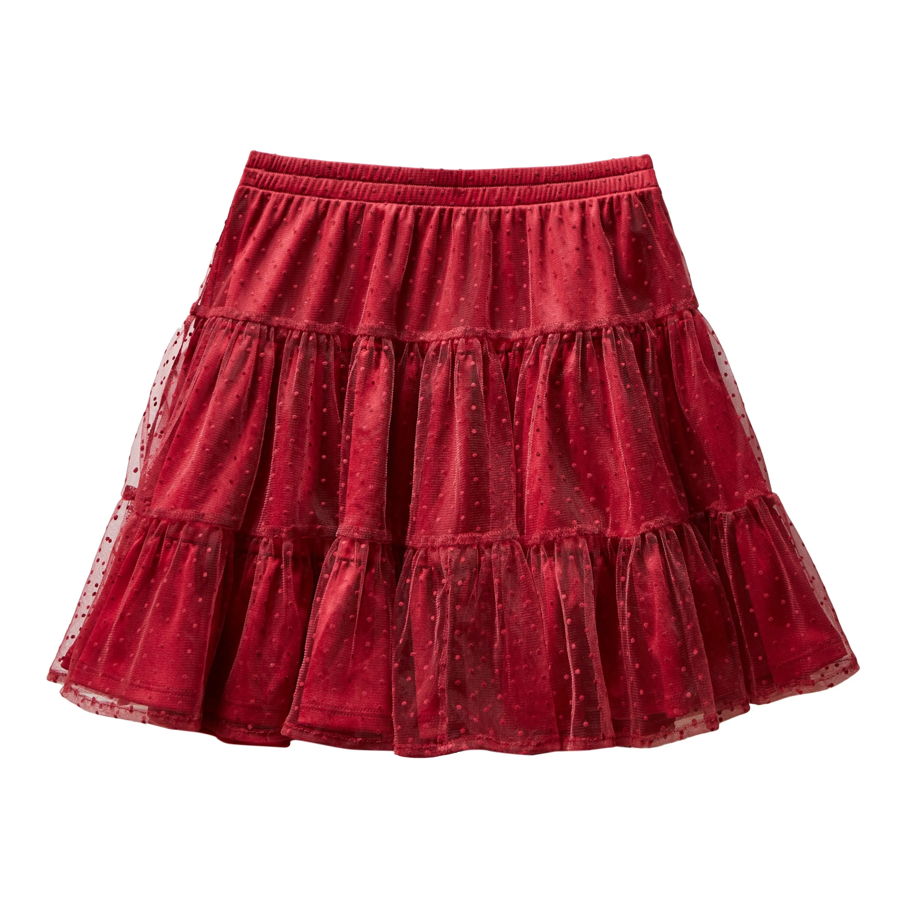 Swiss Dot Tiered Skirt