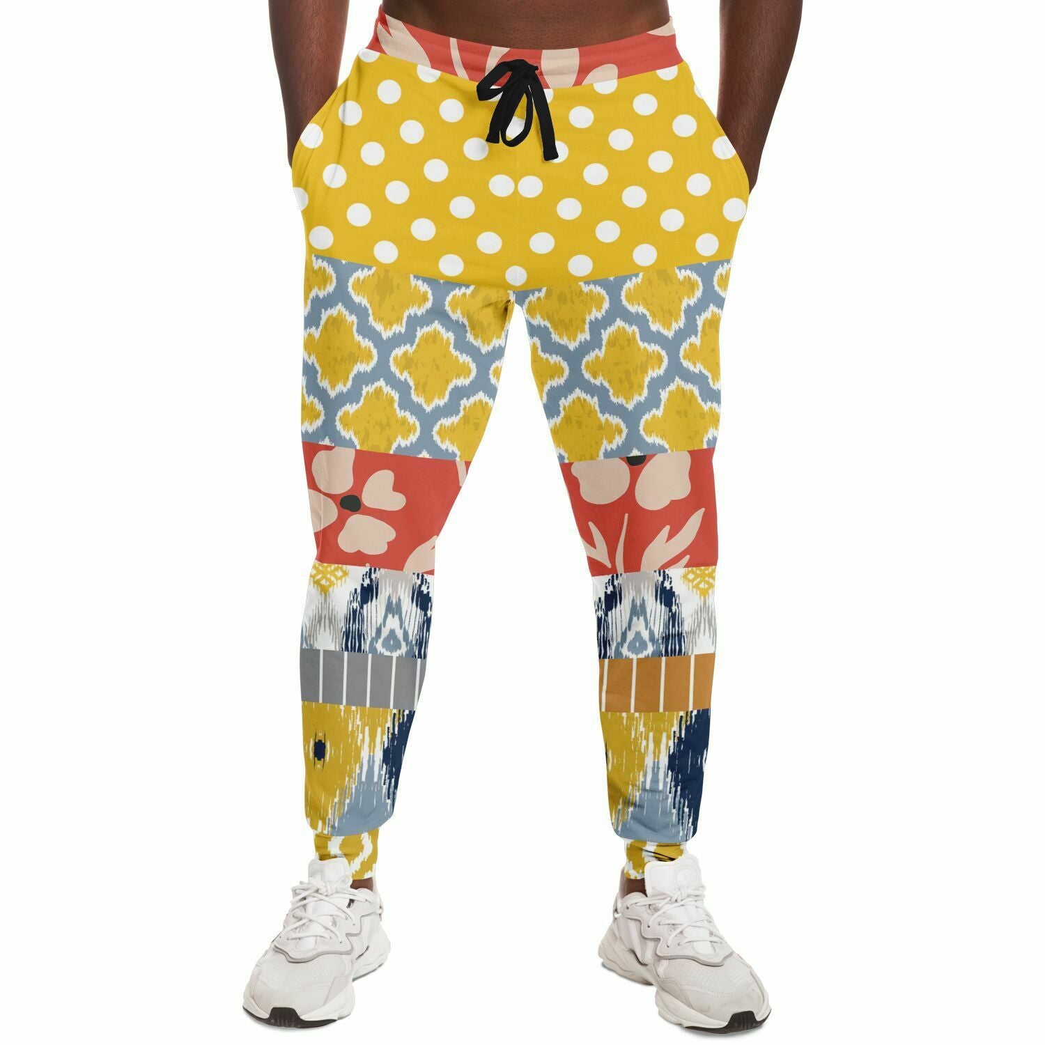 Tallulah Bankhead Yellow Patchwork Unisex Eco-Poly Joggers