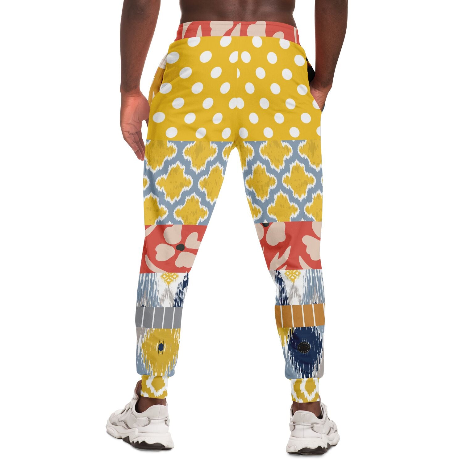 Tallulah Bankhead Yellow Patchwork Unisex Eco-Poly Joggers