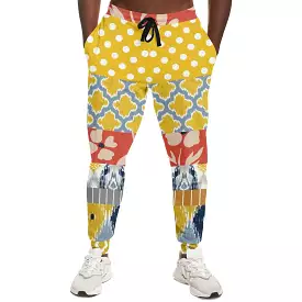 Tallulah Bankhead Yellow Patchwork Unisex Eco-Poly Joggers