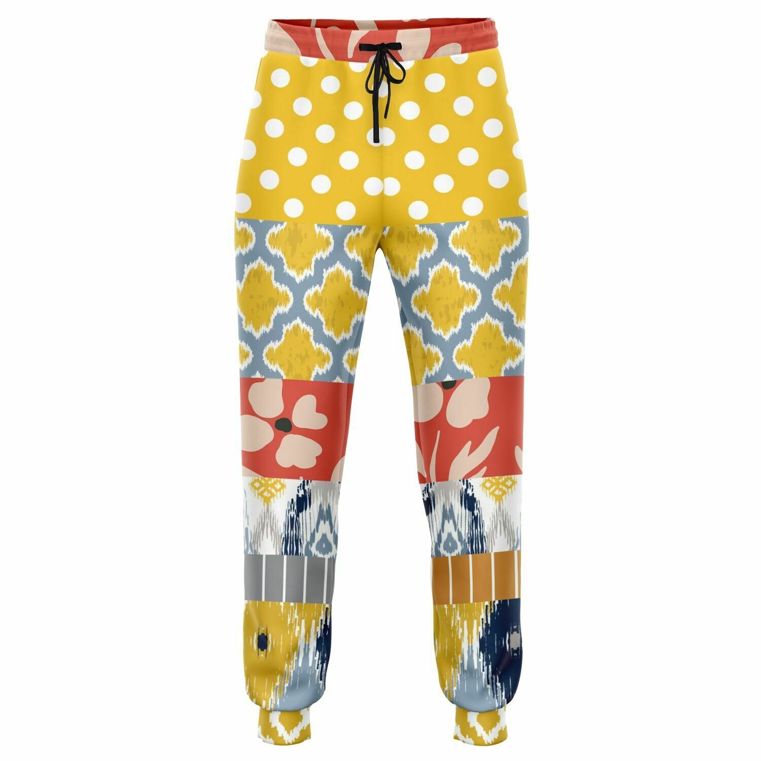 Tallulah Bankhead Yellow Patchwork Unisex Eco-Poly Joggers