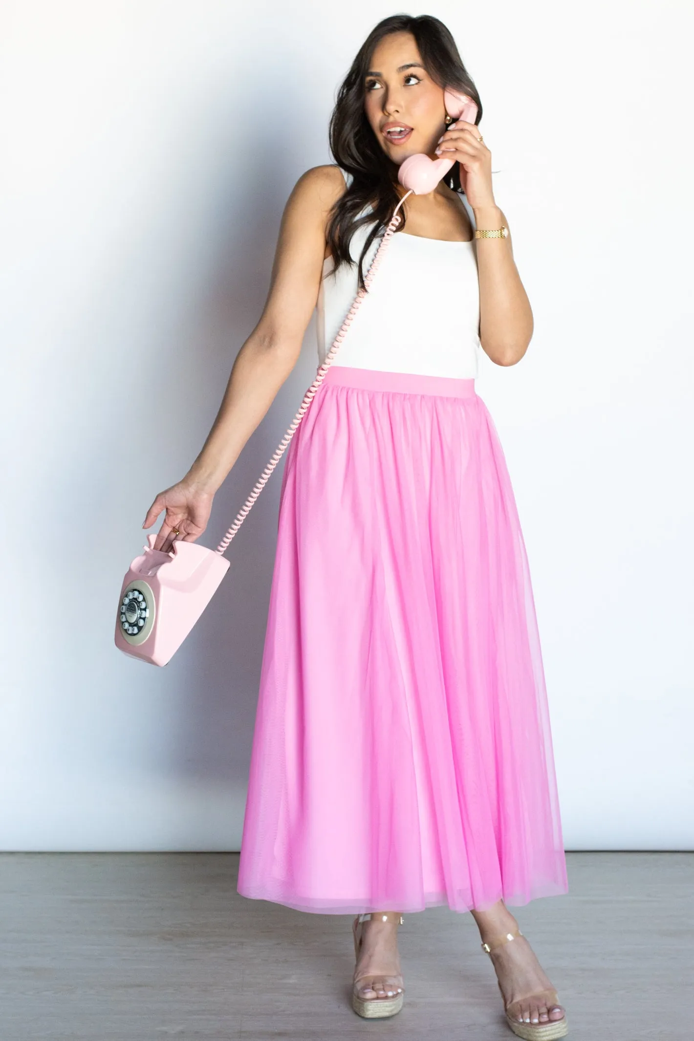 Tickled Pink Tulle Maxi Skirt