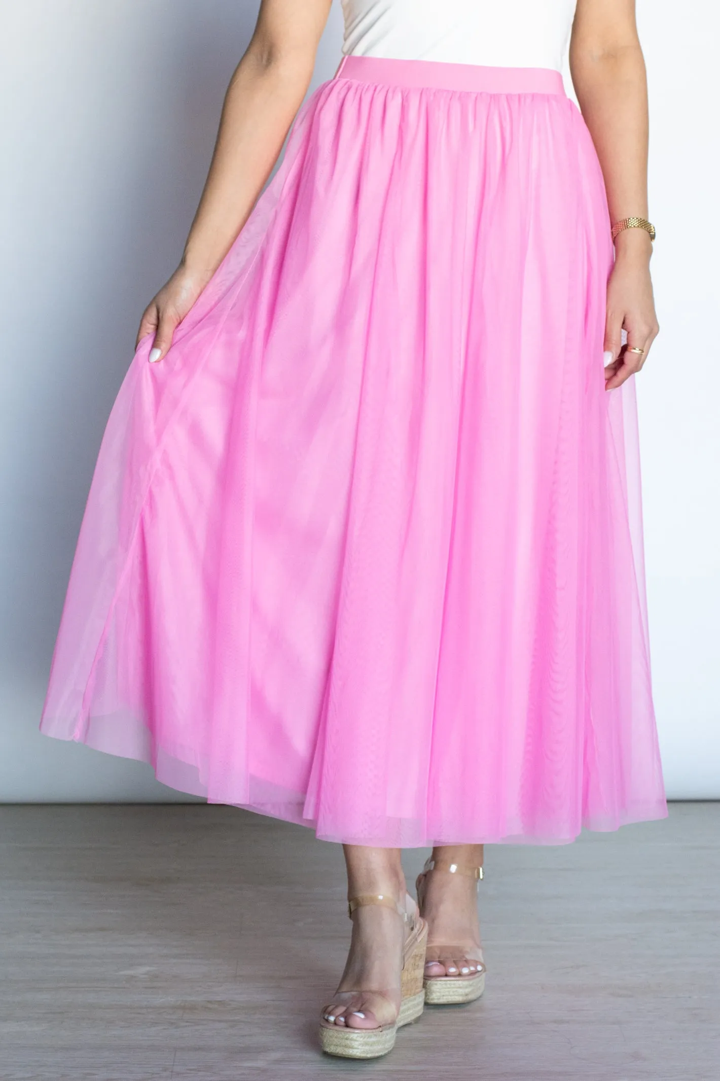 Tickled Pink Tulle Maxi Skirt