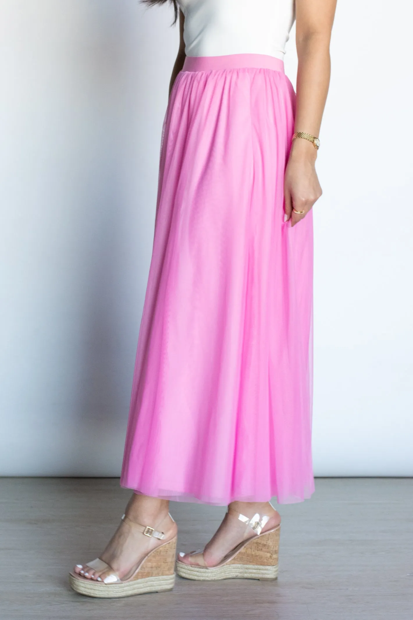 Tickled Pink Tulle Maxi Skirt