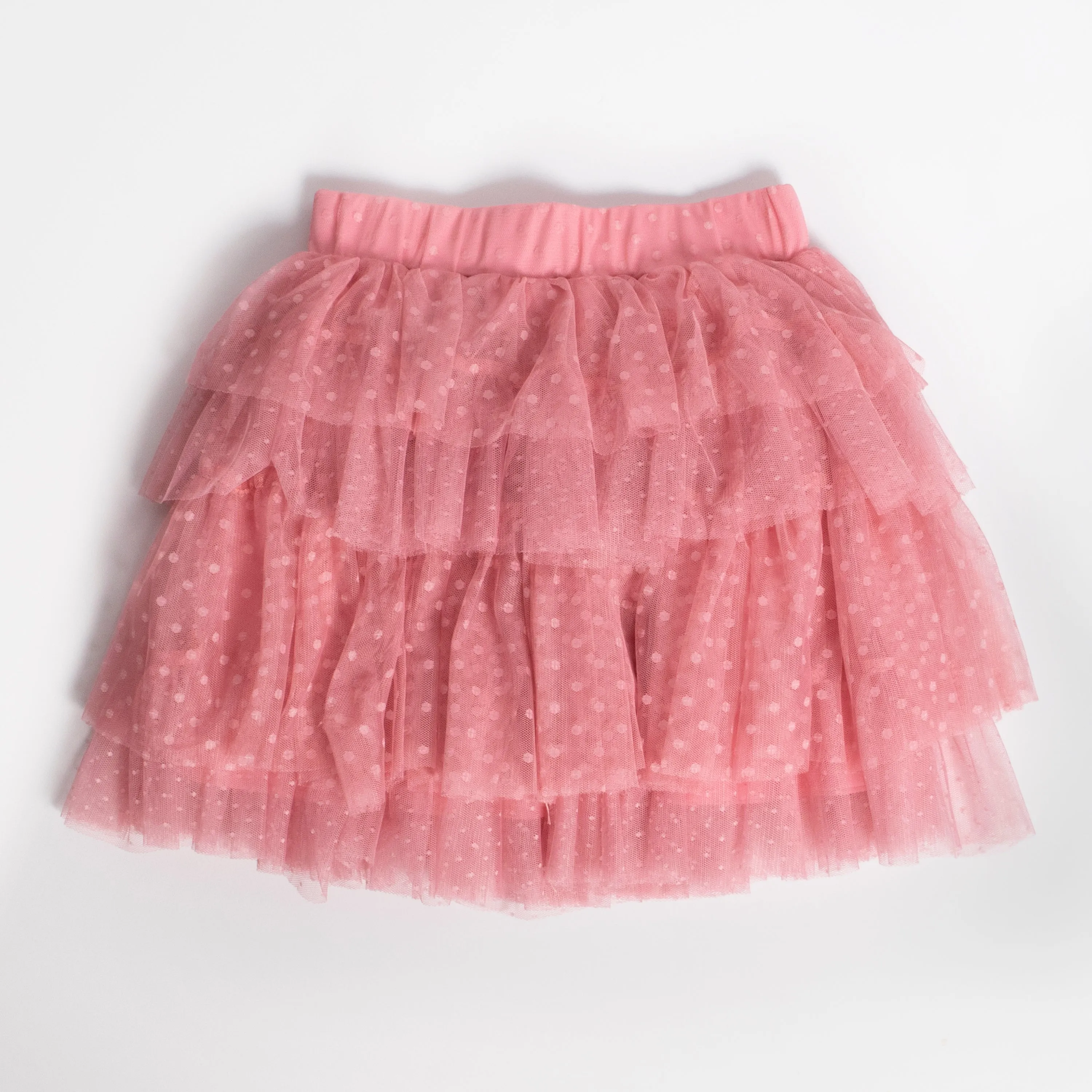 Tiered Dot Mesh Skirt