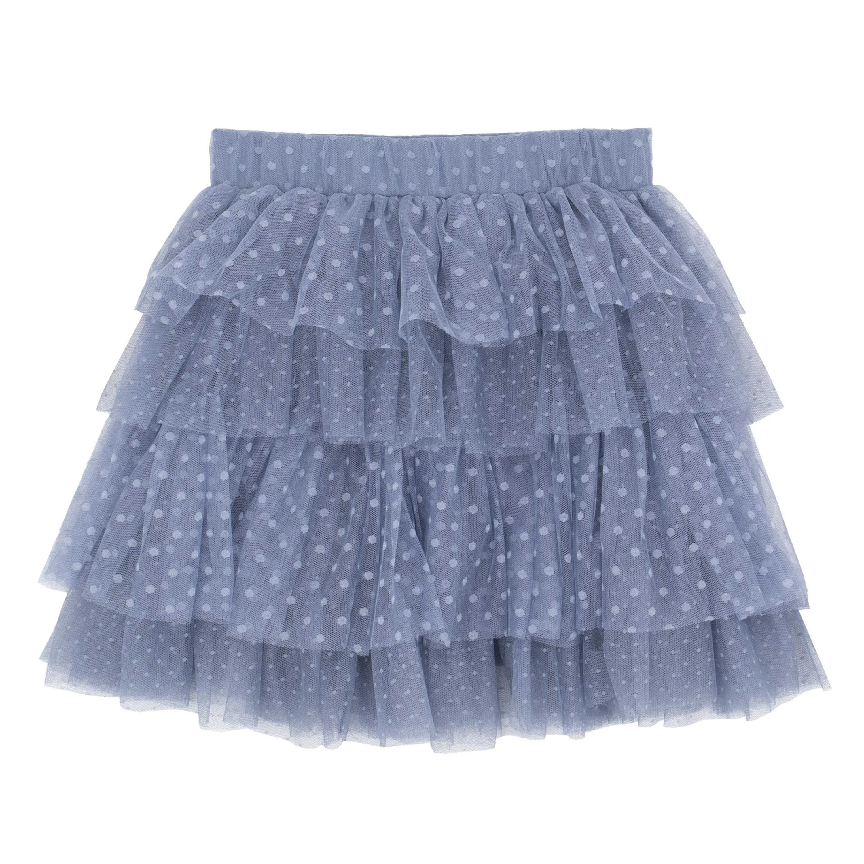 Tiered Dot Mesh Skirt