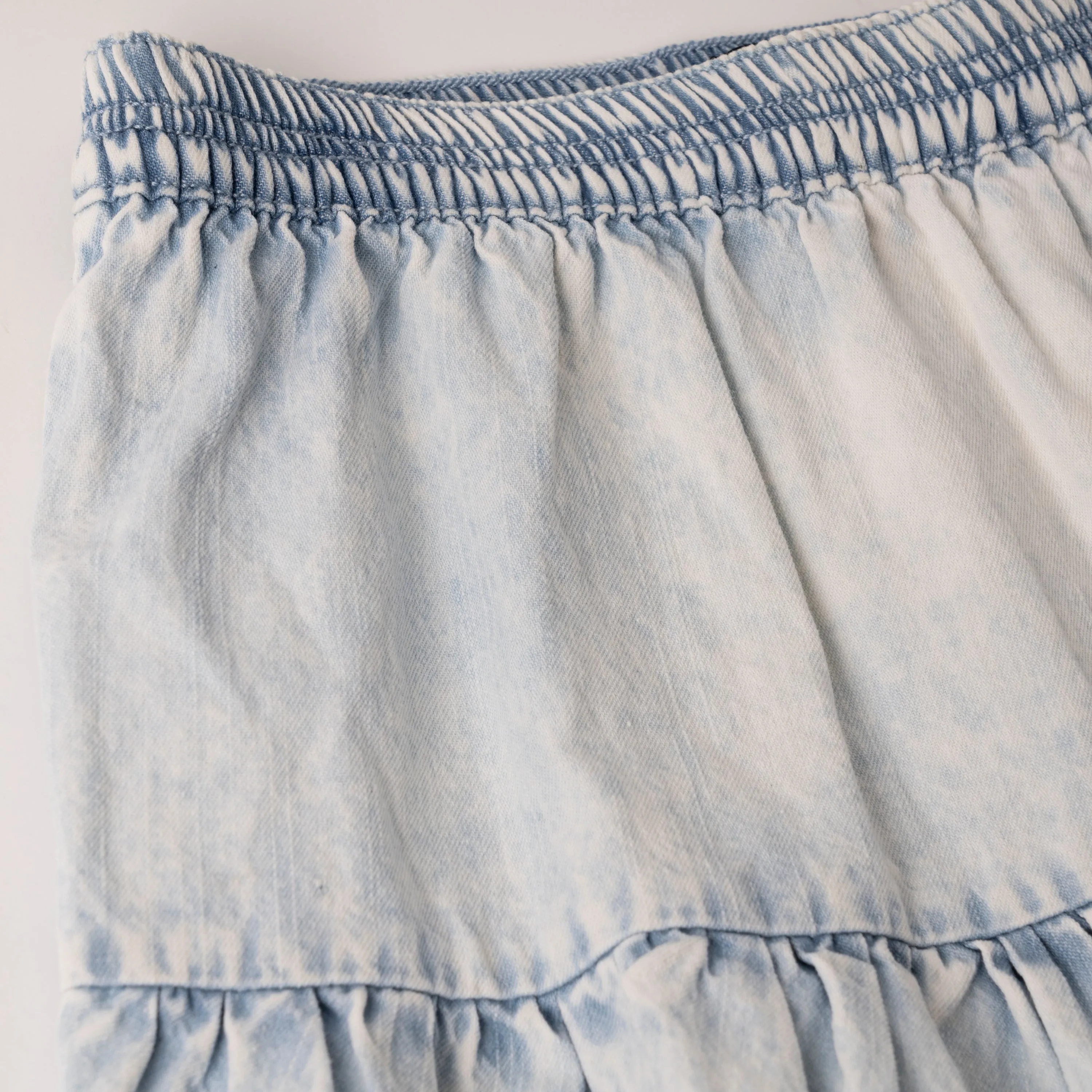 Tiered Waterpark Denim Skirt