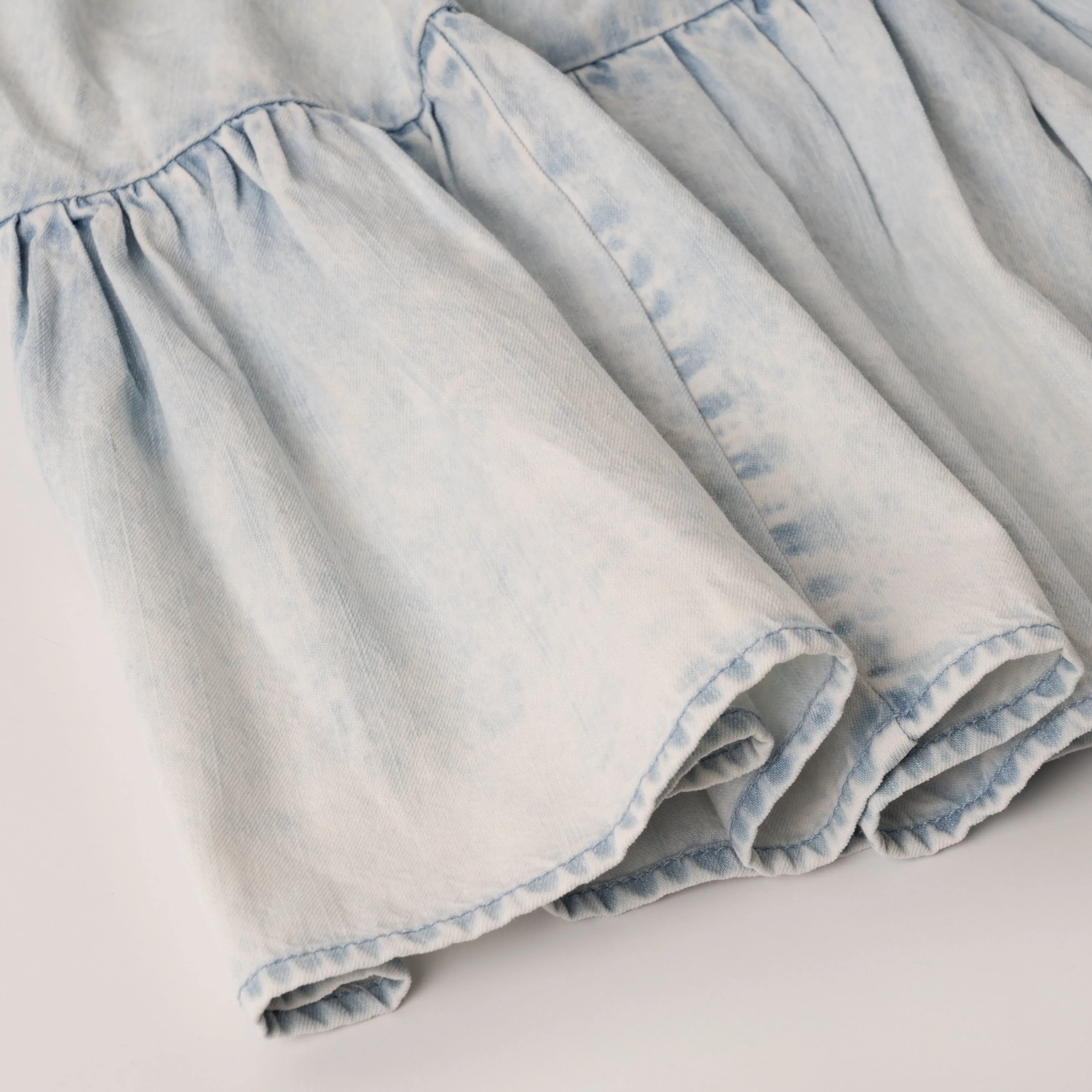 Tiered Waterpark Denim Skirt